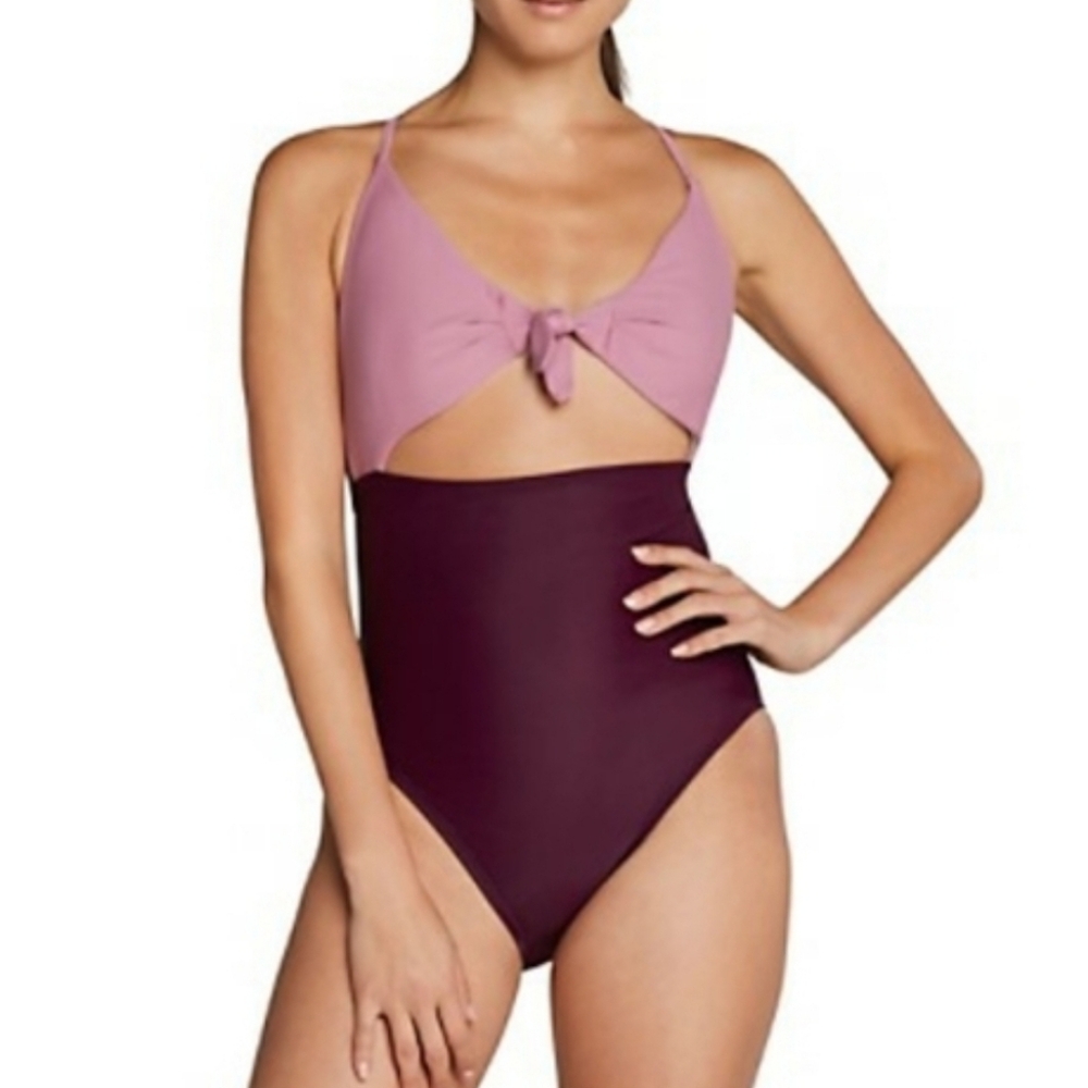 Speedo Tie Front One PieceSwimsuit Sz 8